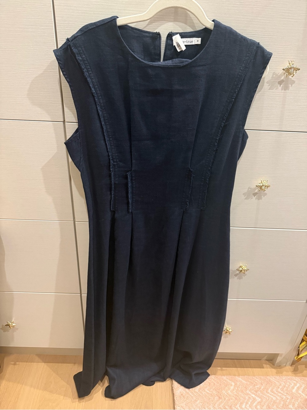 Sleeveless Navy Midi Dress